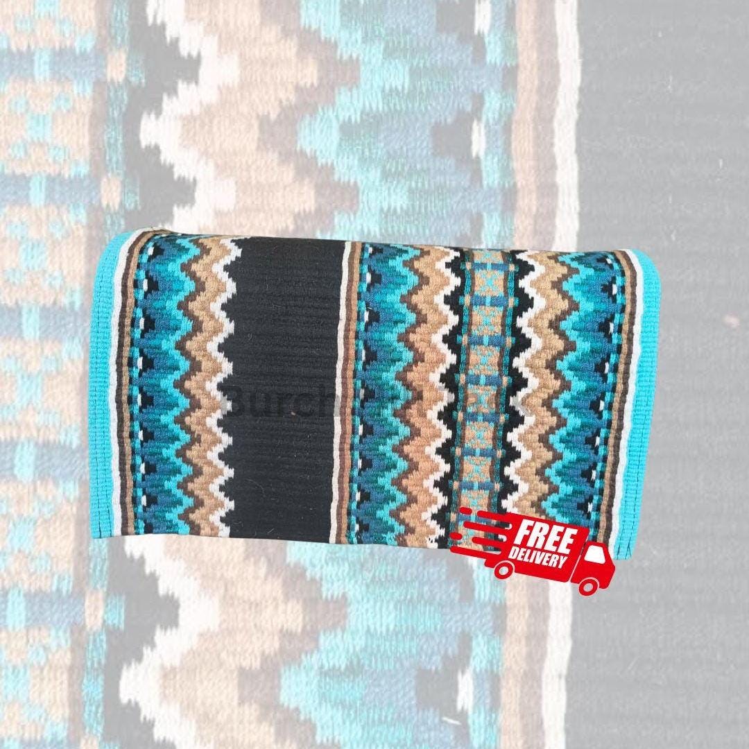 Western Show Pad turquoise and gold| Western Pleasure & Ranch Riding Saddle Pad| Made to Order