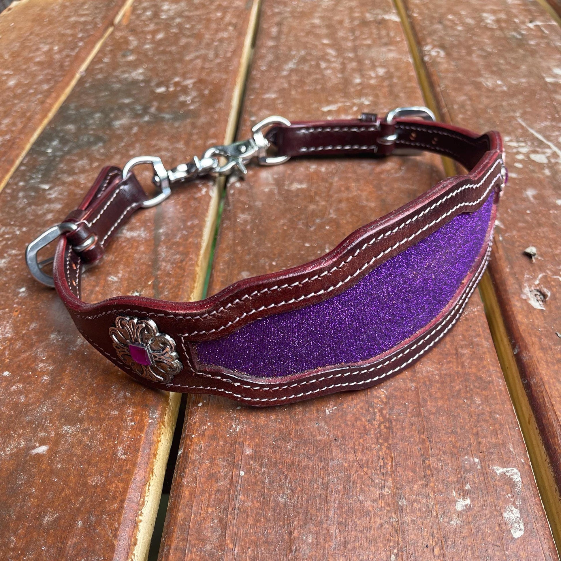 Purple Glitter Wither Strap for Western Tack