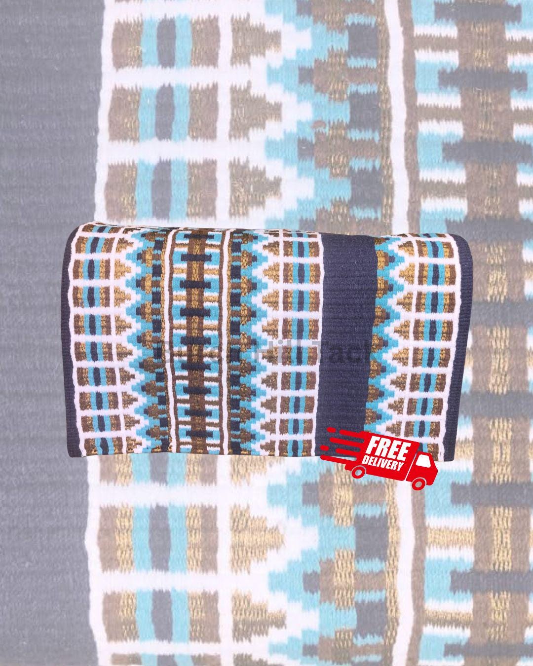 Western Show Pad Navy Bronze Turquoise | Pleasure Ranch Riding Saddle Pad (BHT-SP010)