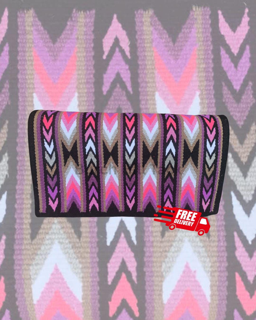 Western Pleasure Ranch Riding Saddle Pad Pink Brown | Show Horse Tack Made to Order (BHT-SP006)