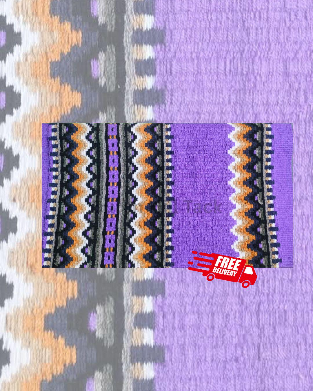 Western Pleasure Ranch Riding Saddle Pad | Purple Orange Grey Pattern Made to Order (BHT-SP004)