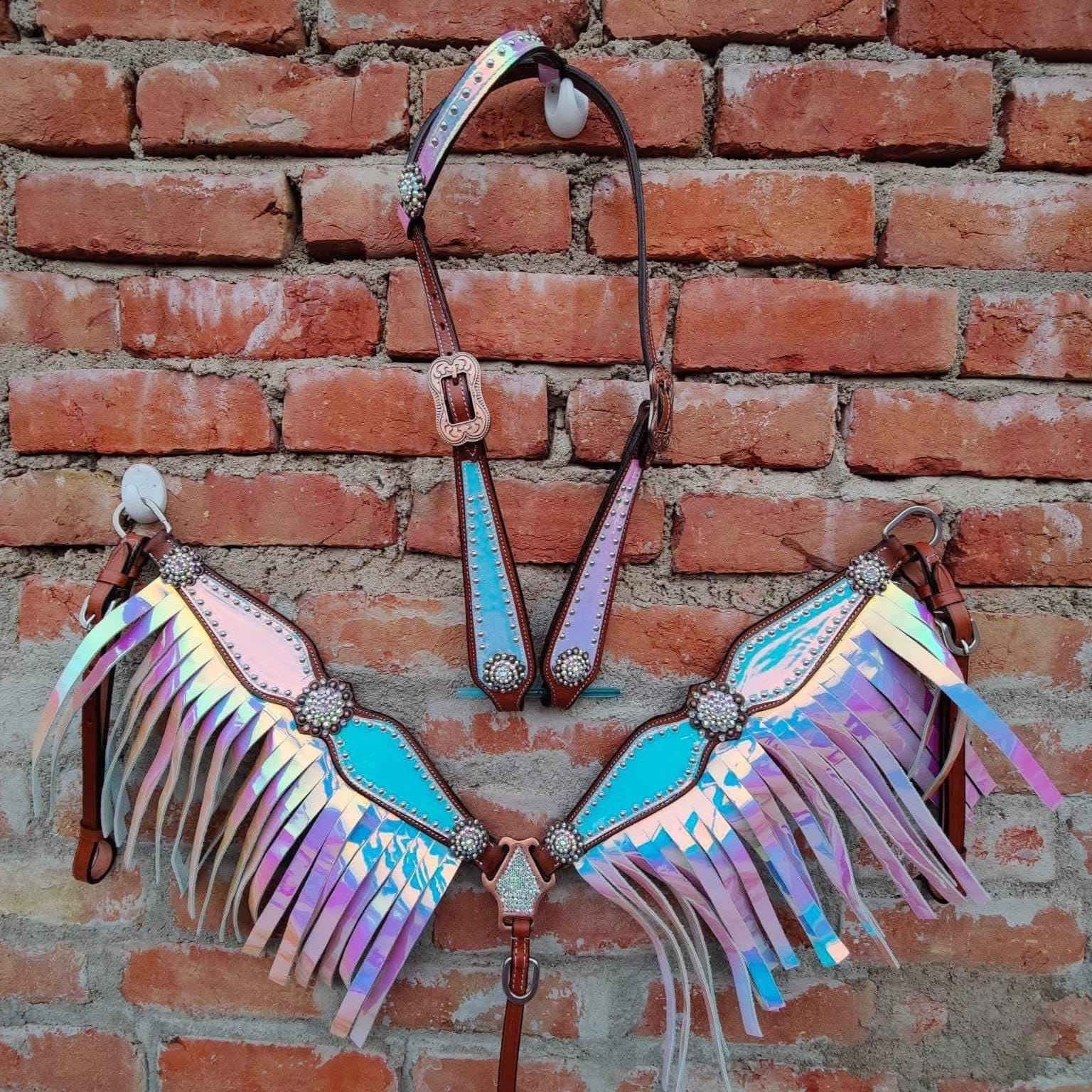iridescent western barrel racing tack set | Made to Order