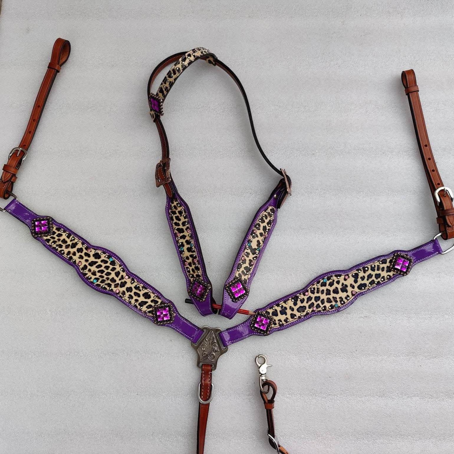 purple& Cheetah western barrel racing tack set | Made to Order