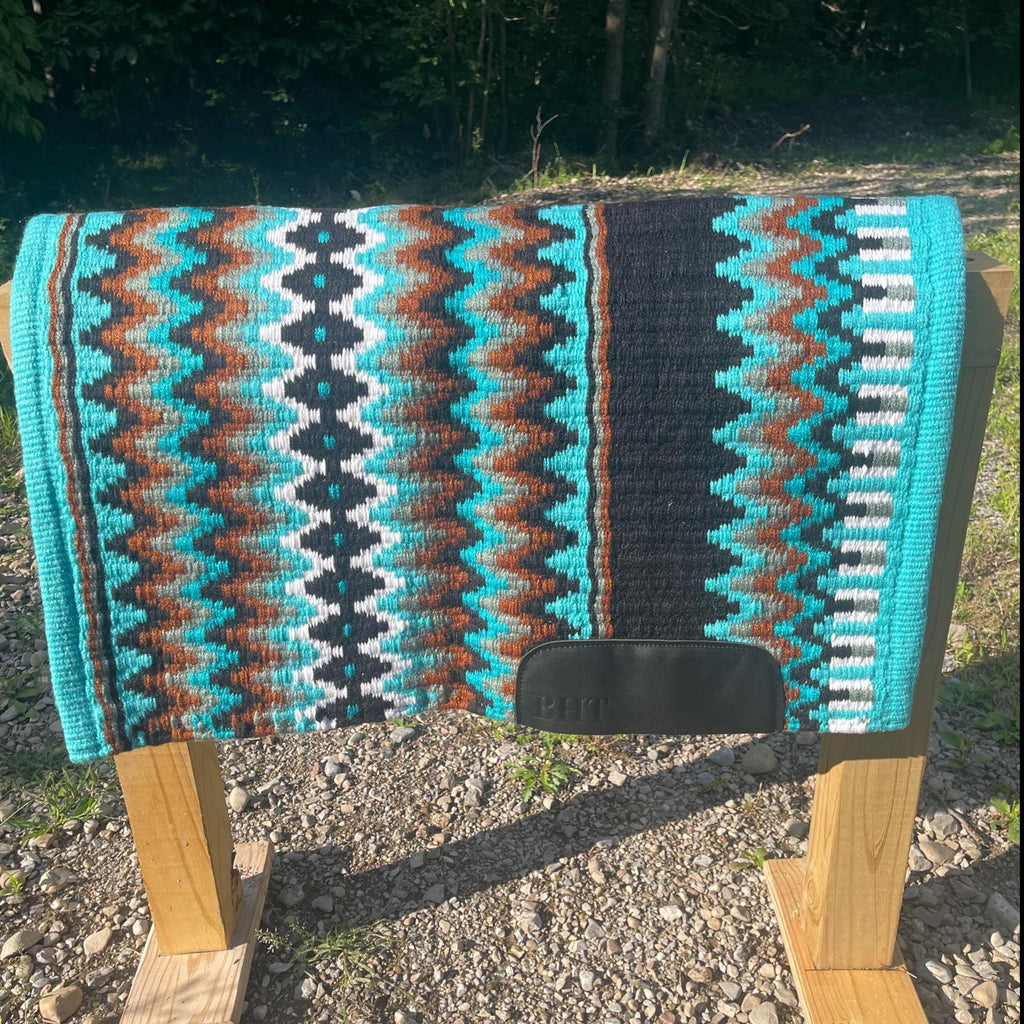 Western Show Pad Turquoise and Black| Western Pleasure & Ranch Riding Saddle Pad| Made to Order