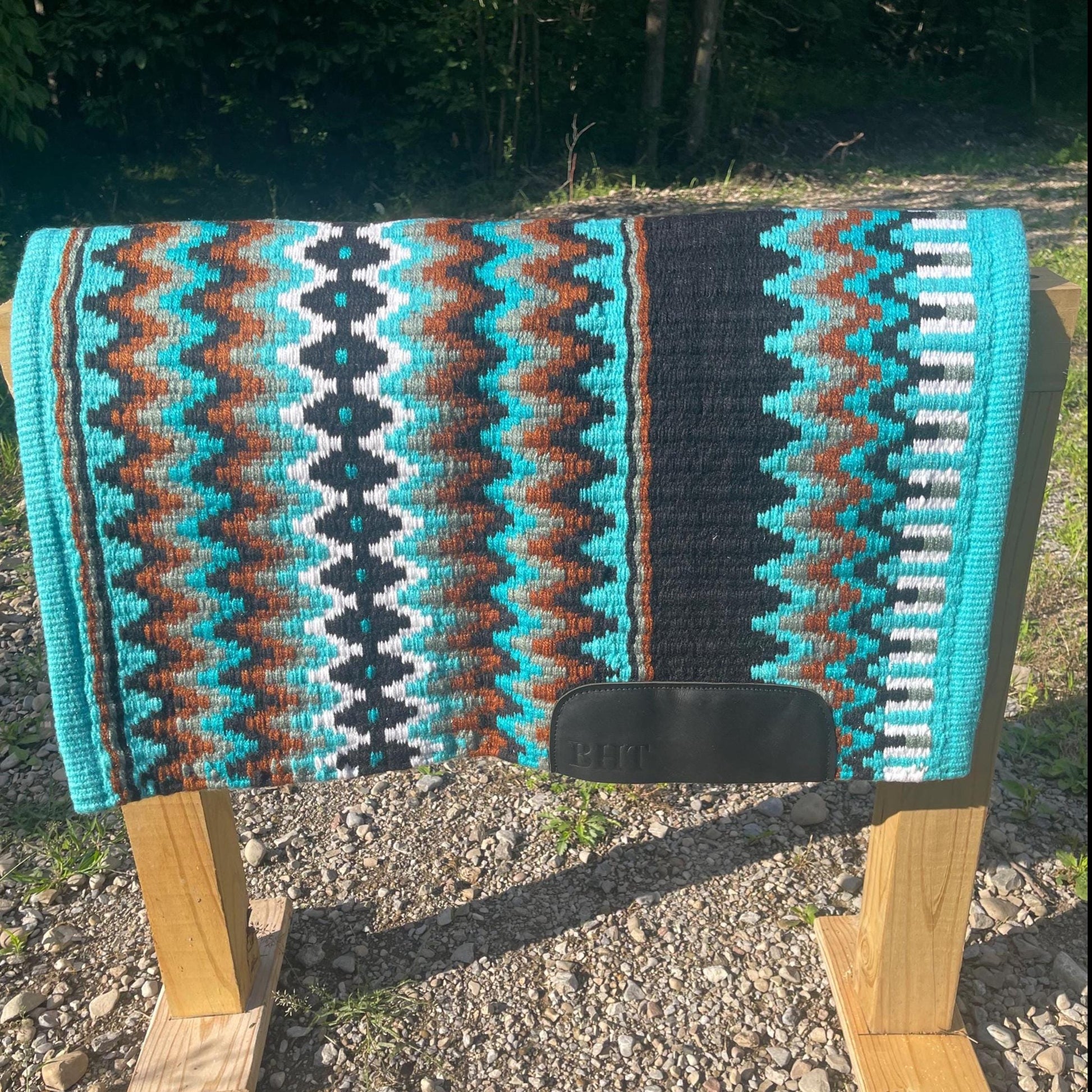Western Show Pad Turquoise and Black| Western Pleasure & Ranch Riding Saddle Pad| Made to Order