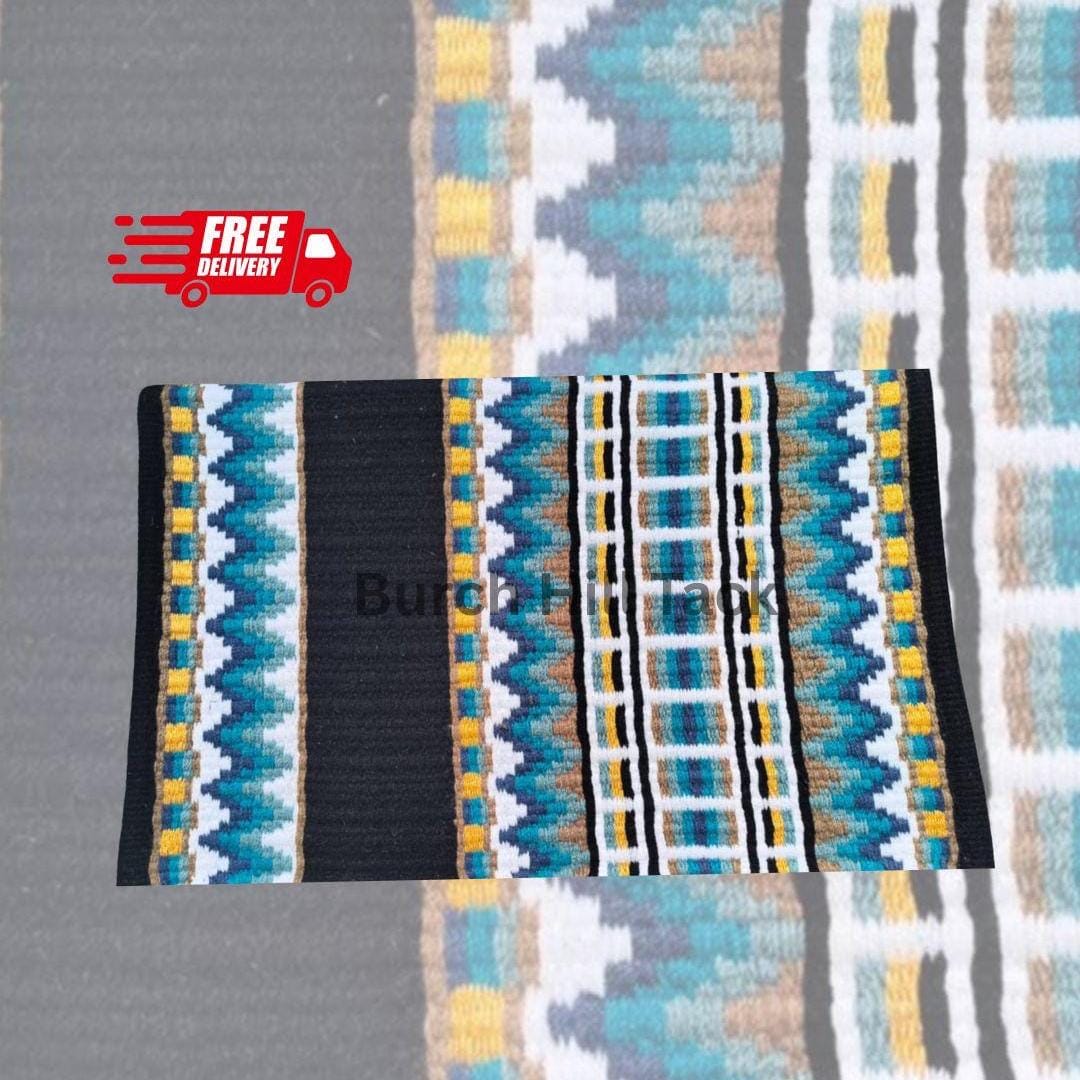 Western Show Pad Turquoise and Black| Western Pleasure & Ranch Riding Saddle Pad| Made to Order