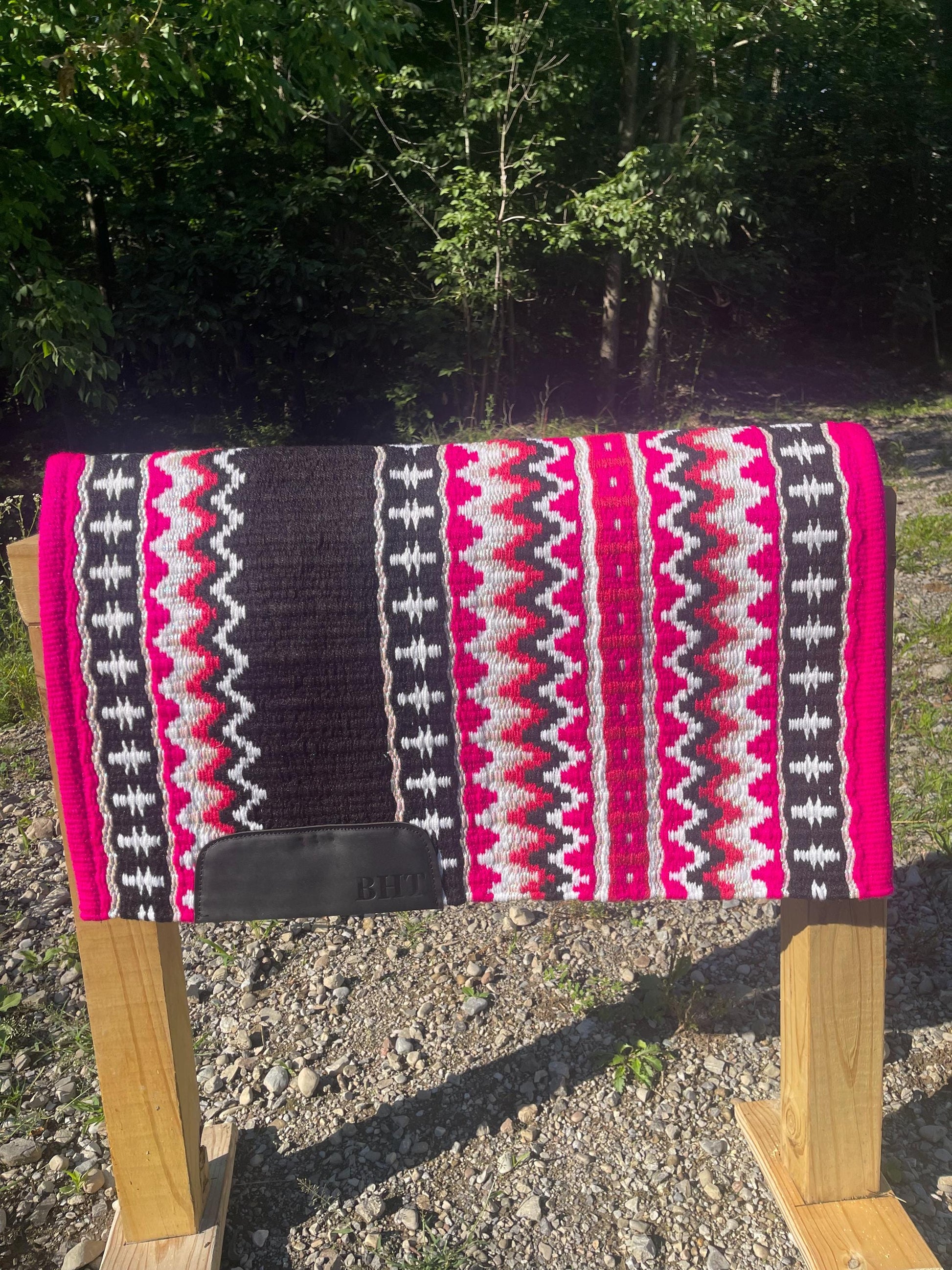 Western Show Shirt + show pad , Rhinestone Embellished, Made to Order| Pink& Black