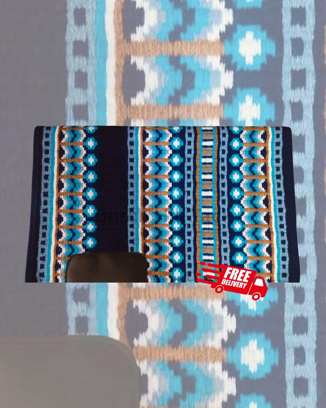 Western Show Pad Turquoise Navy | Horse Riding Saddle Blanket, Made to Order (BHT-SP005)