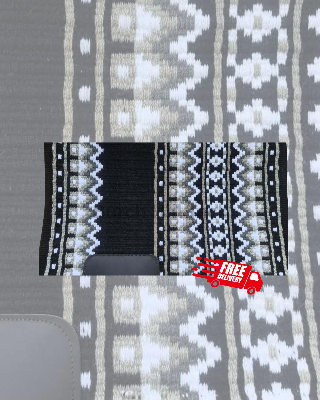 Western Pleasure Ranch Riding Saddle Pad Black Gray Silver White Made Order (BHT-SP002)
