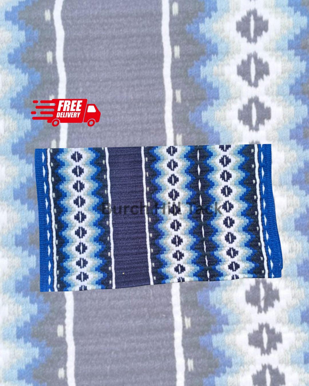 Blue Western Pleasure Ranch Riding Saddle Pad | Handcrafted Show Horse Tack
