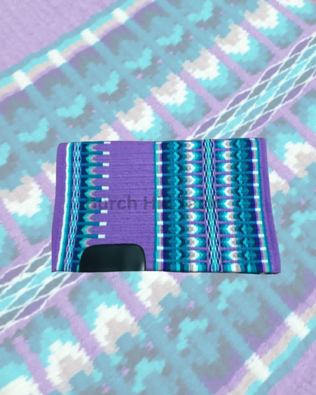 Purple & Blue Western Pleasure Ranch Riding Saddle Pad | Handcrafted Show Horse Tack
