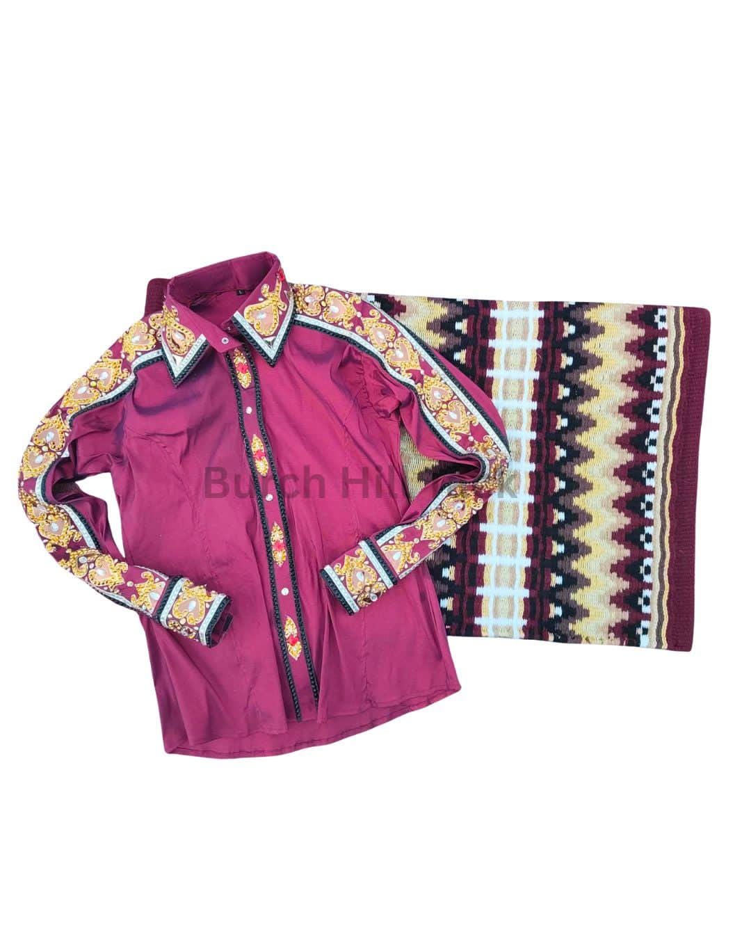 Western Show Shirt + Show Pad, Rhinestone Embellished, Made to Order | Mulberry (BHT-SP070)