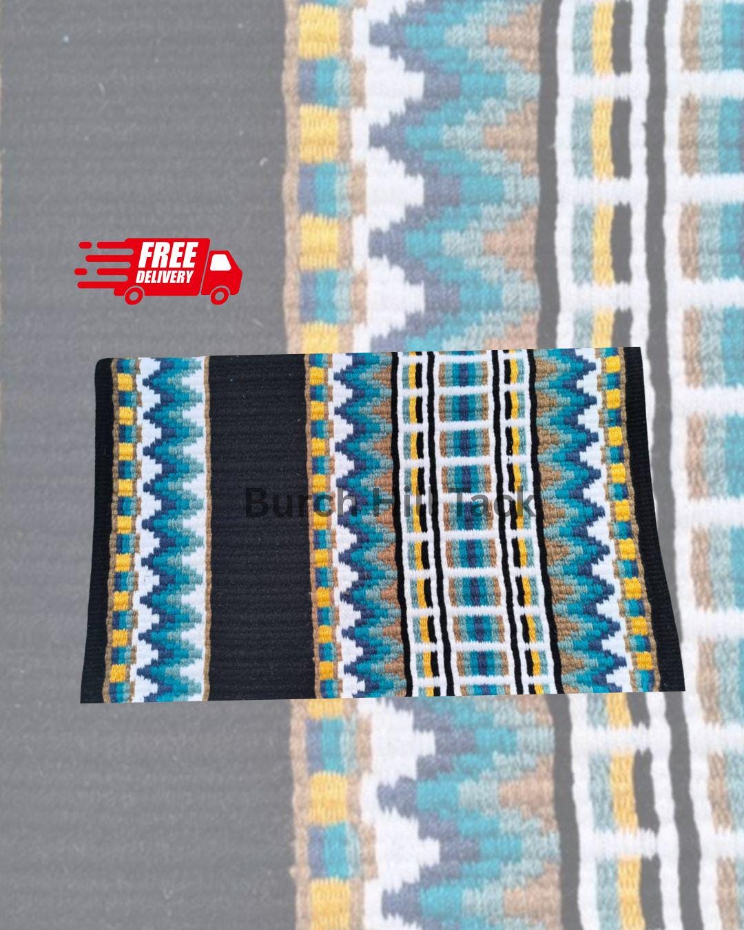 Blue Western Pleasure Ranch Riding Saddle Pad | Handcrafted Show Horse Tack