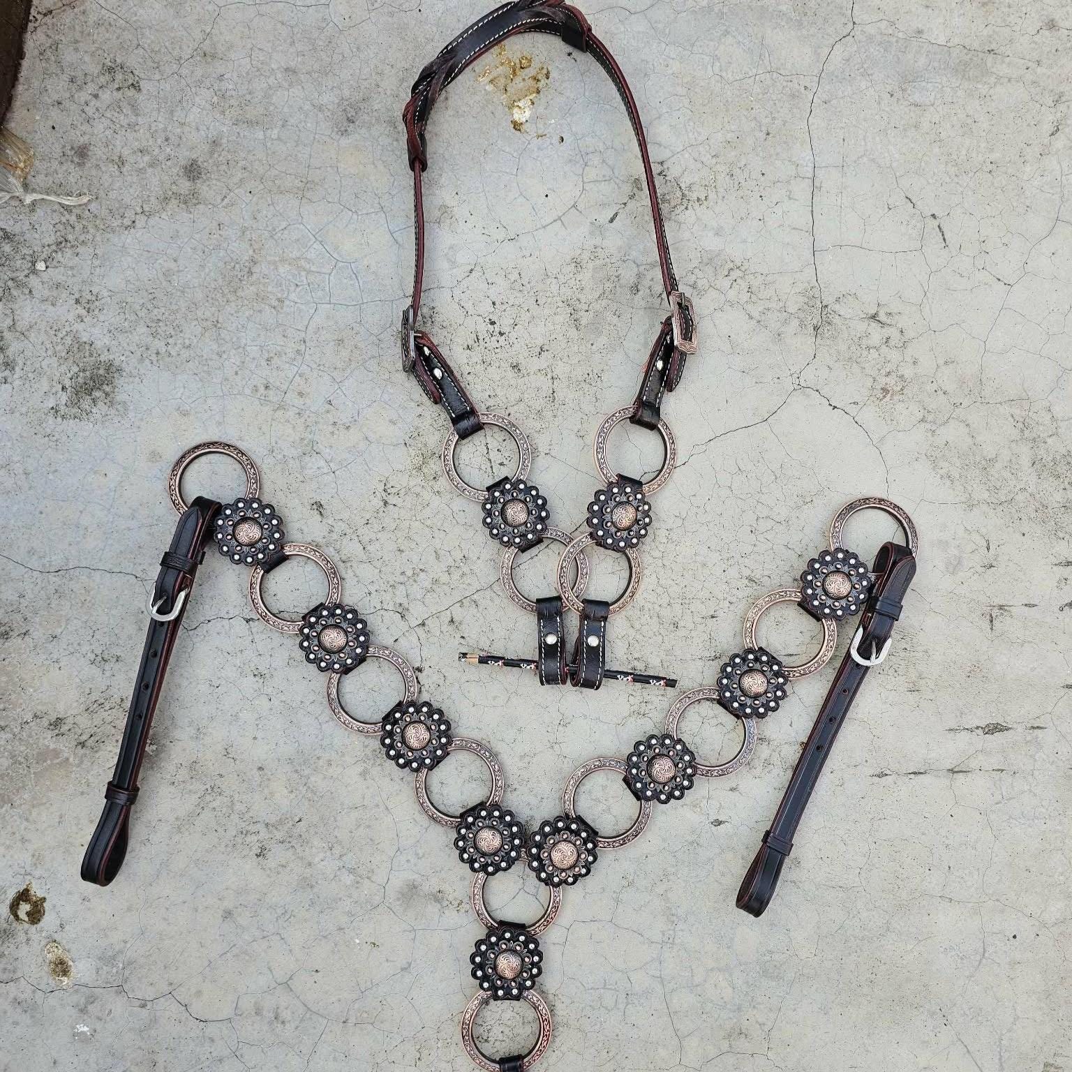 Western Horse Tack Set | Concho Ring Set | Made to Order (BHT120)