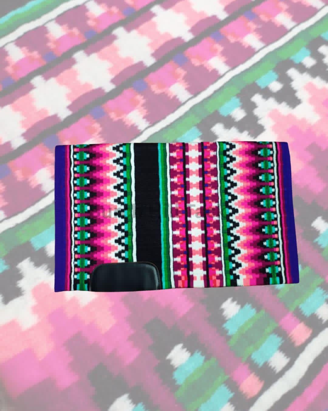 Pink & Green Western Pleasure Ranch Riding Saddle Pad | Handcrafted Show Horse Tack