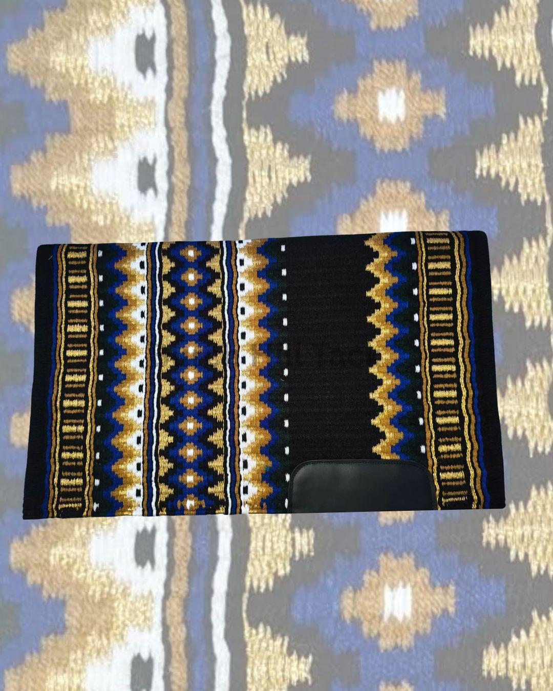 Navy & Gold Western Pleasure Ranch Riding Saddle Pad | Handcrafted Show Horse Tack