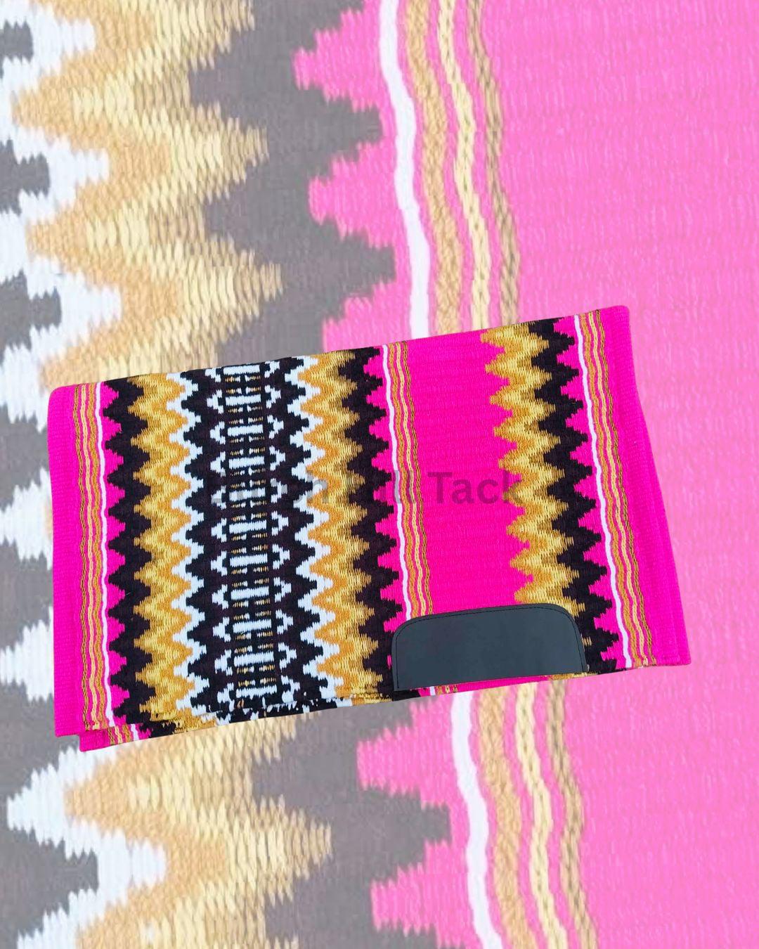 Hot Pink & Gold Western Pleasure Ranch Riding Saddle Pad | Handcrafted Show Horse Tack