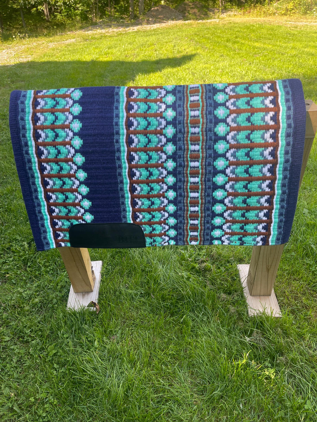 Navy blue& turquoise Western show pad- Ready to ship