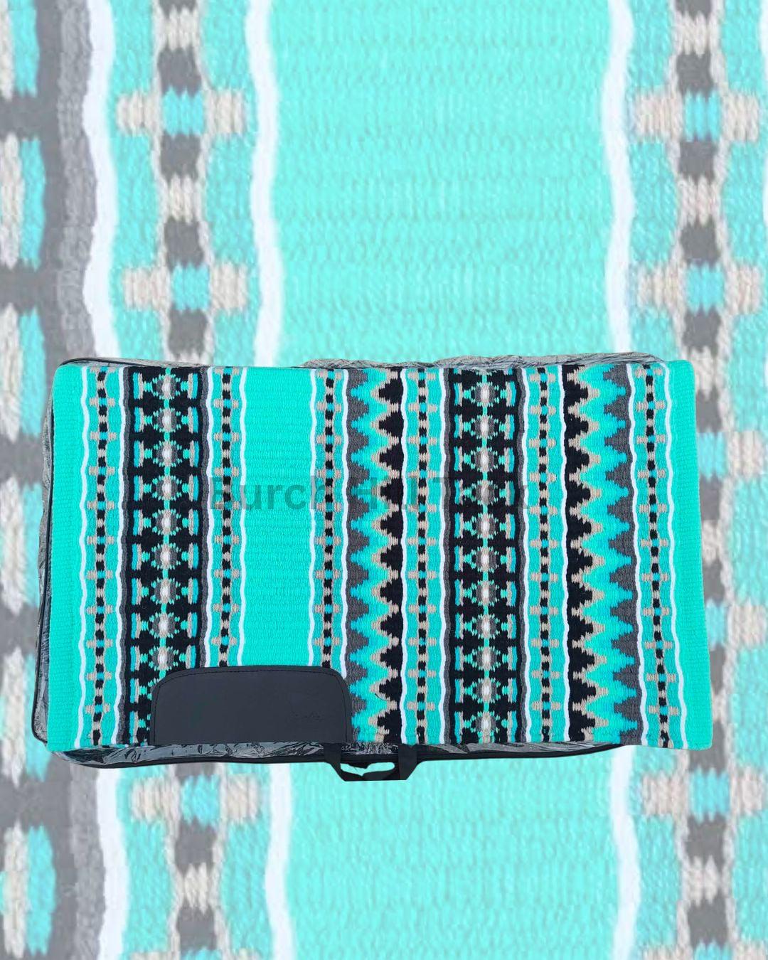 Blue Western Pleasure Ranch Riding Saddle Pad | Handcrafted Show Horse Tack