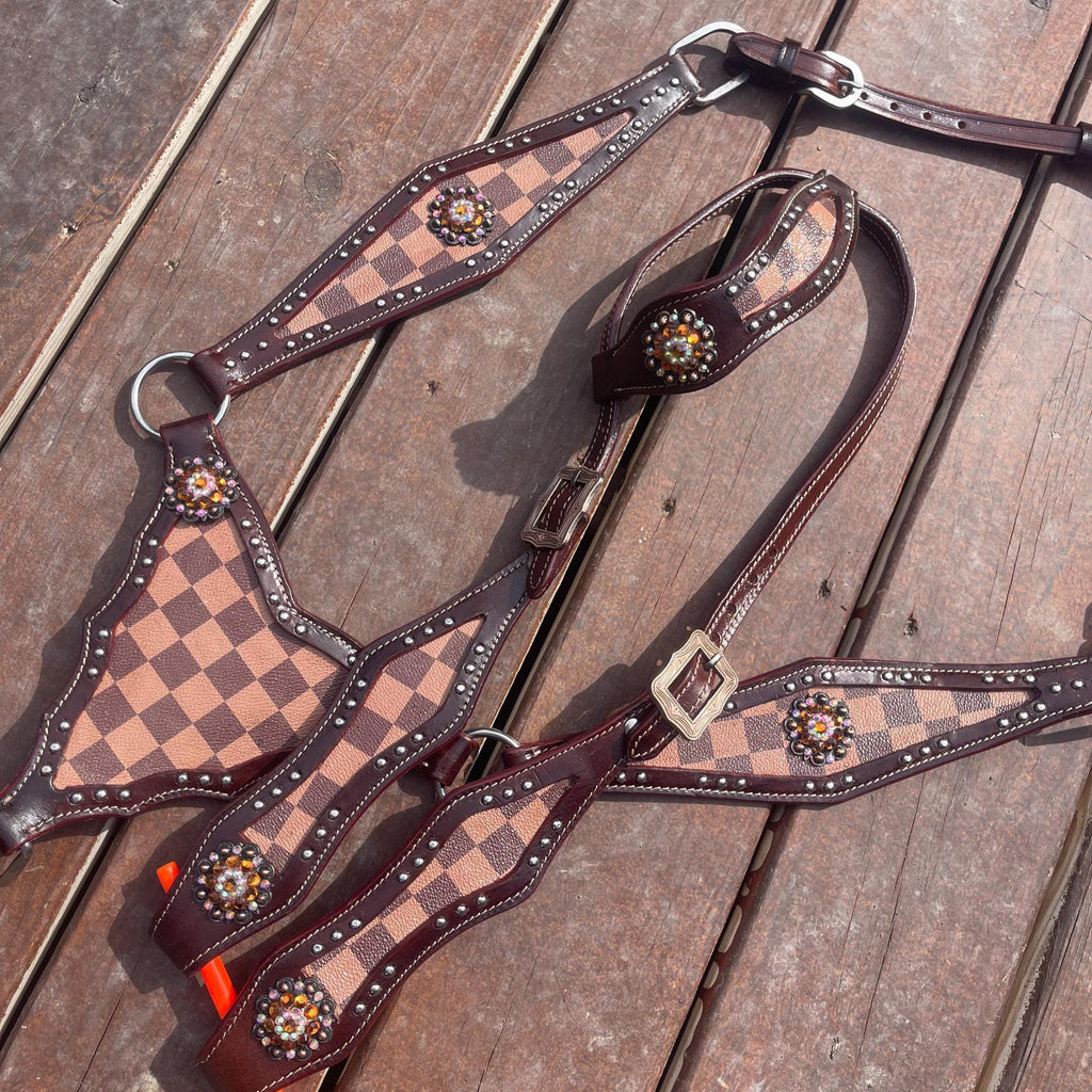 Brown Checker Tack Set- Ready to ship