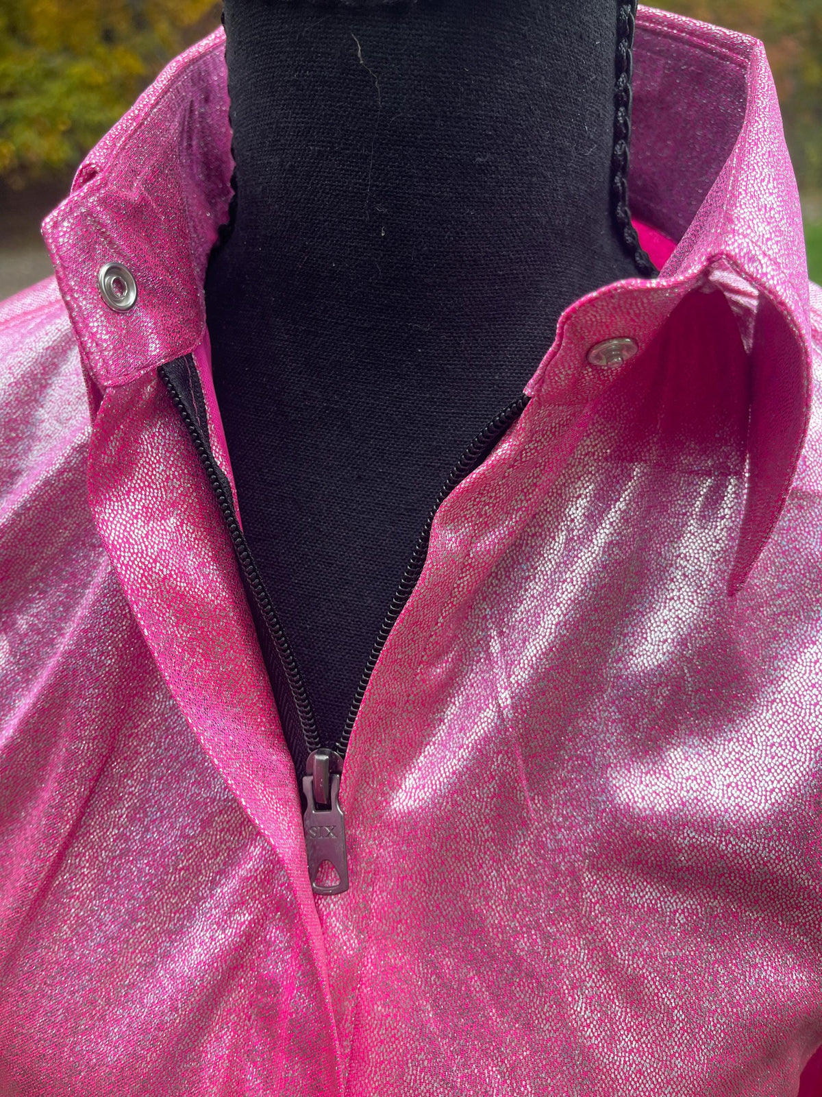 Neon Pink Sparkle Rodeo performance shirt