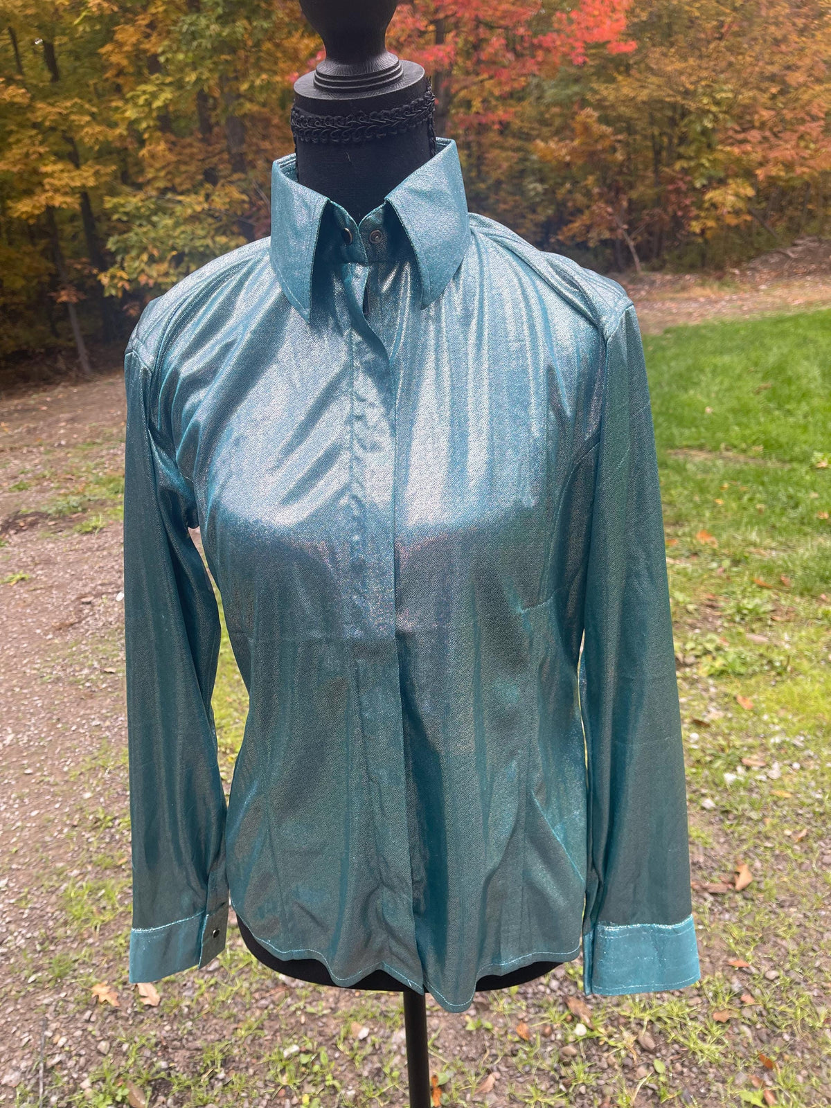 Turquoise Sparkle Rodeo performance shirt