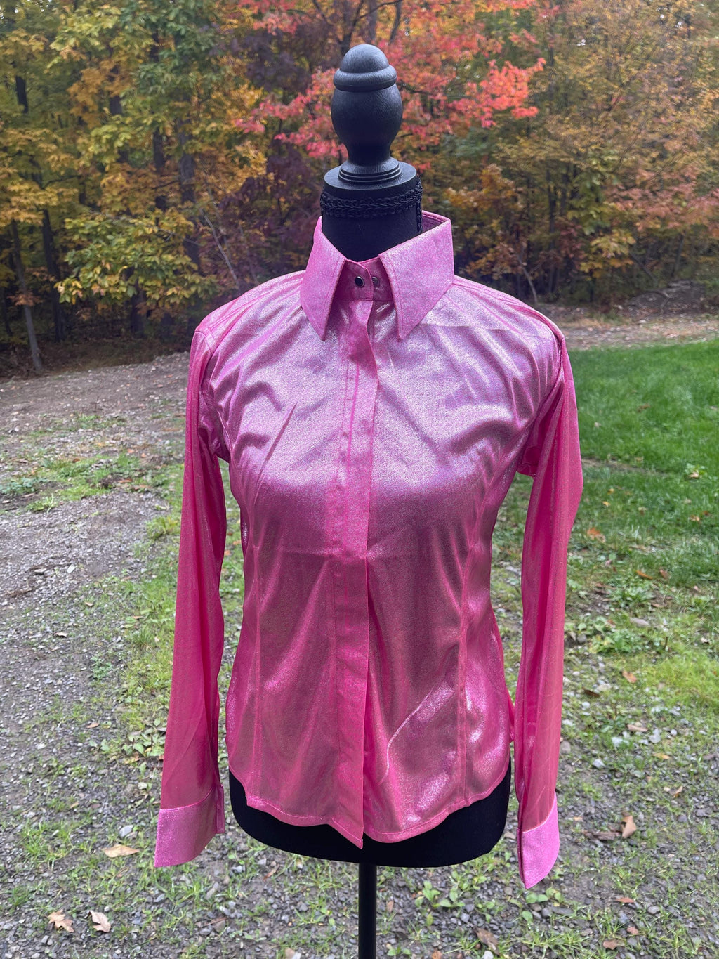 Neon Pink Sparkle Rodeo performance shirt