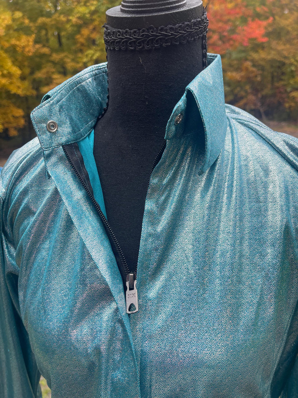 Turquoise Sparkle Rodeo performance shirt