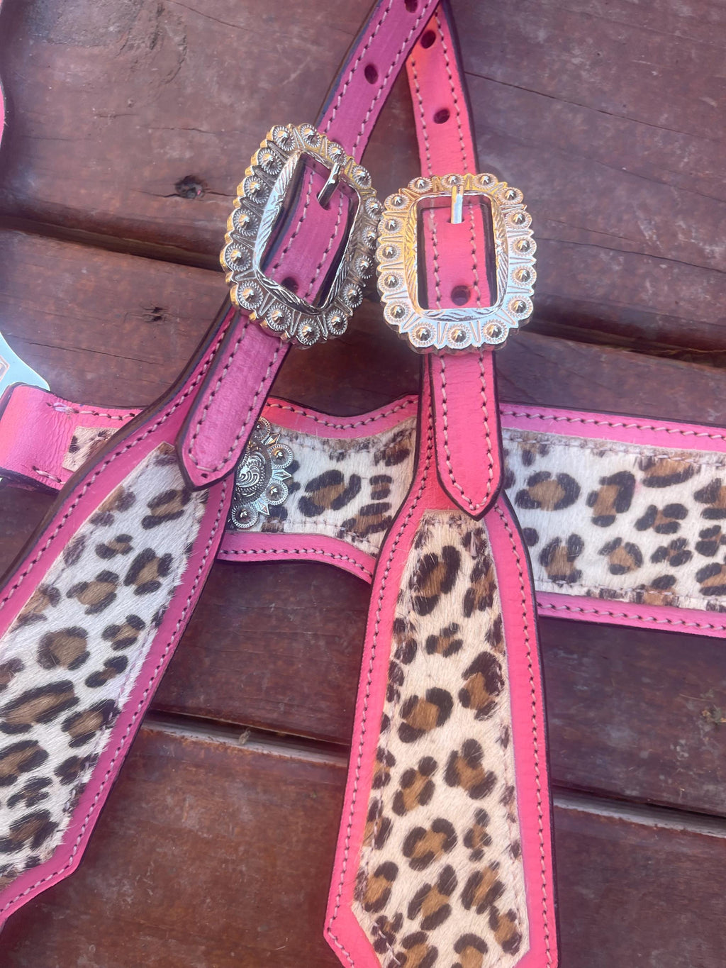 Western Horse Tack Set | Ready to ship | Hot pink& Cheetah leather
