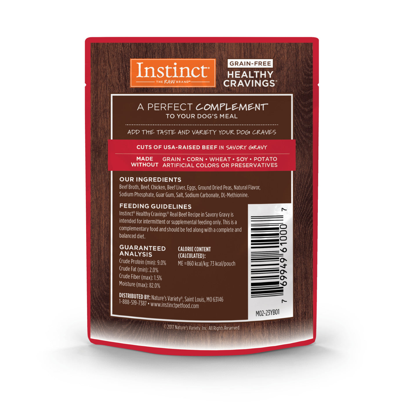 Instinct Healthy Cravings Beef Dog Food Pouch (3oz)