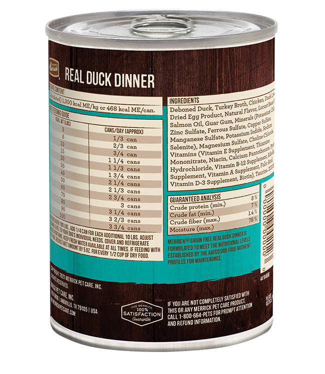 Merrick Grain Free Real Duck Dinner Wet Dog Food (12.7oz)