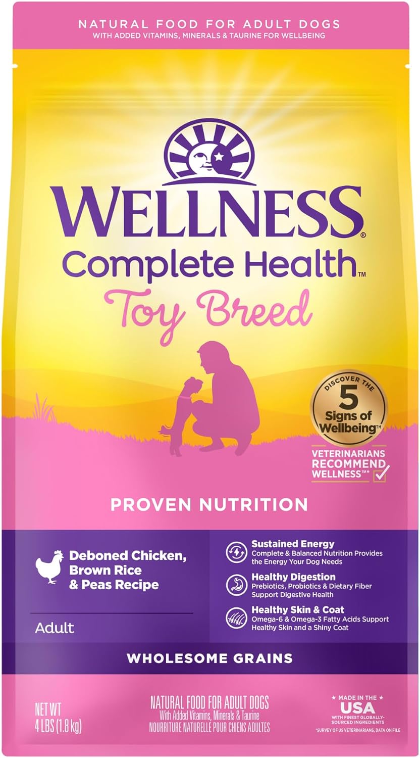 Wellness Complete Health Adult Toy Breed Chicken and Brown Rice Dog Food (4lb)