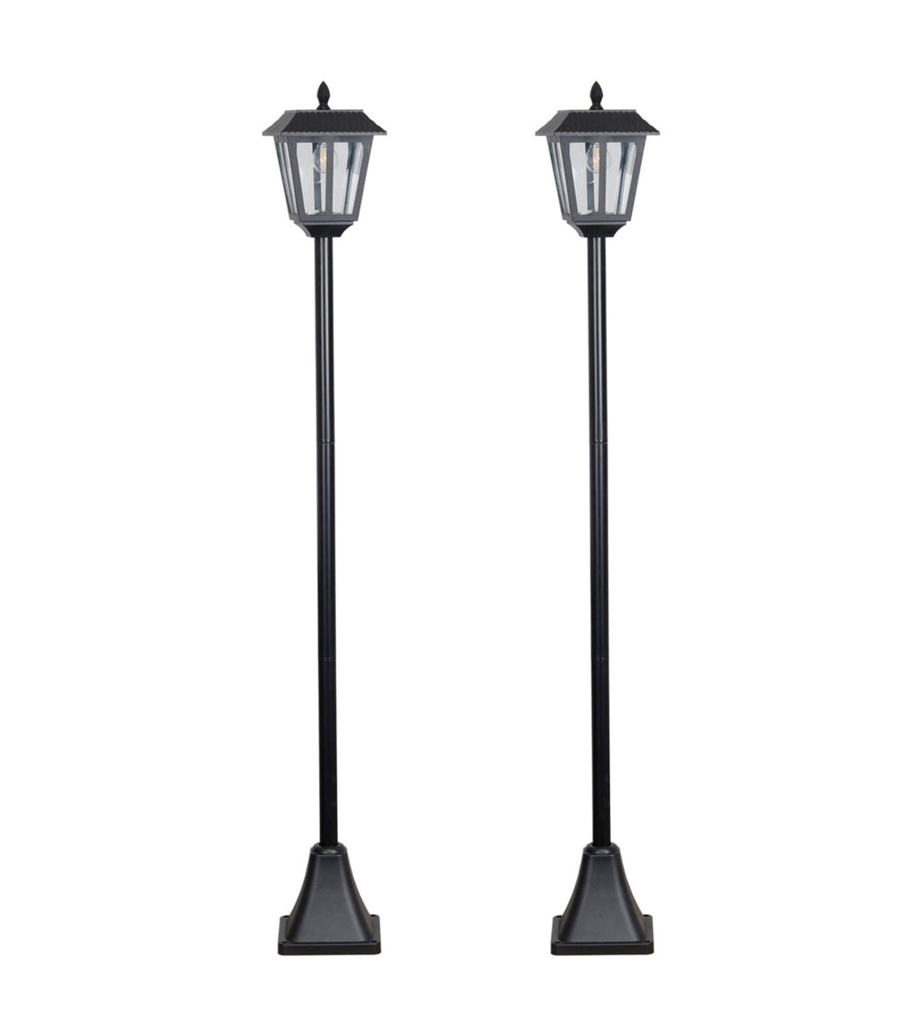 SmartYard Solar Post Lamp Set, Warm White Vintage Light (2-Pack)