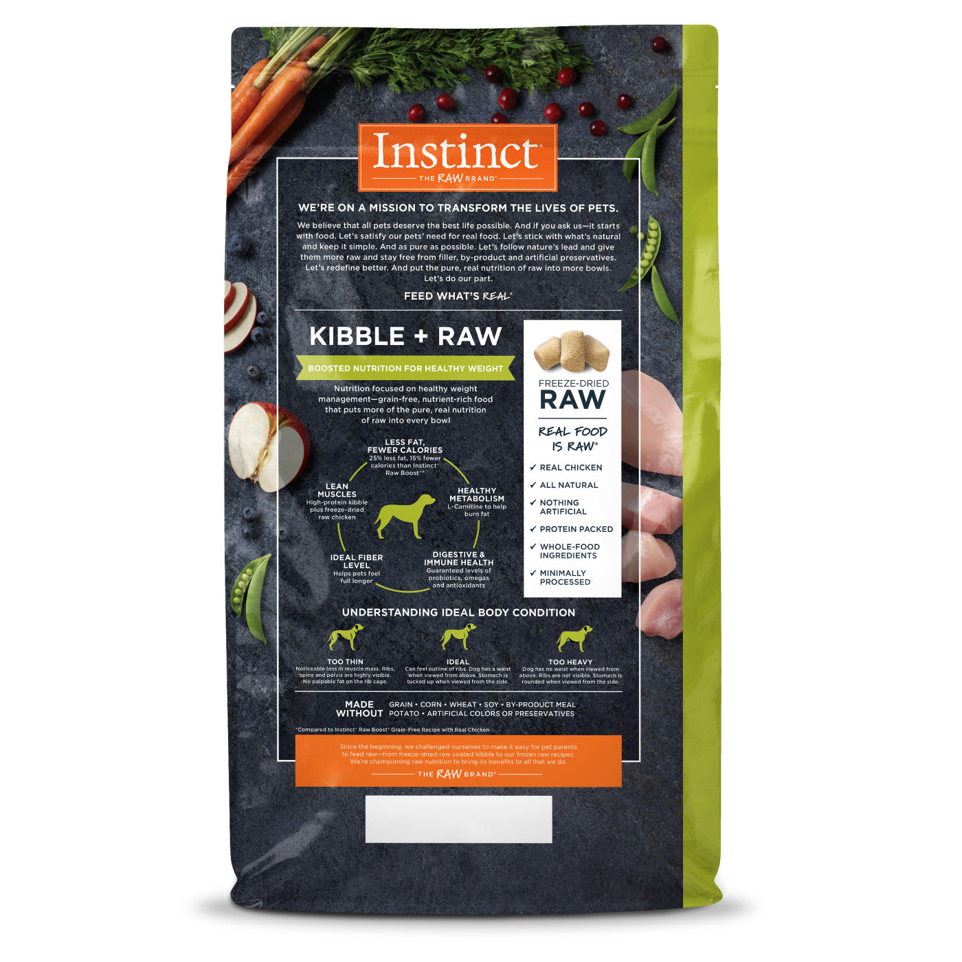 Instinct Raw Boost Adult Healthy Weight Chicken Dry Dog Food (20lb)
