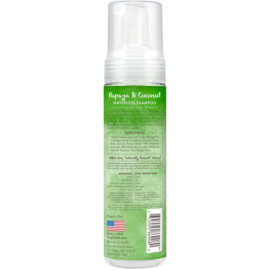 Tropiclean Papaya and Coconut Pet Waterless Shampoo (7.4oz)