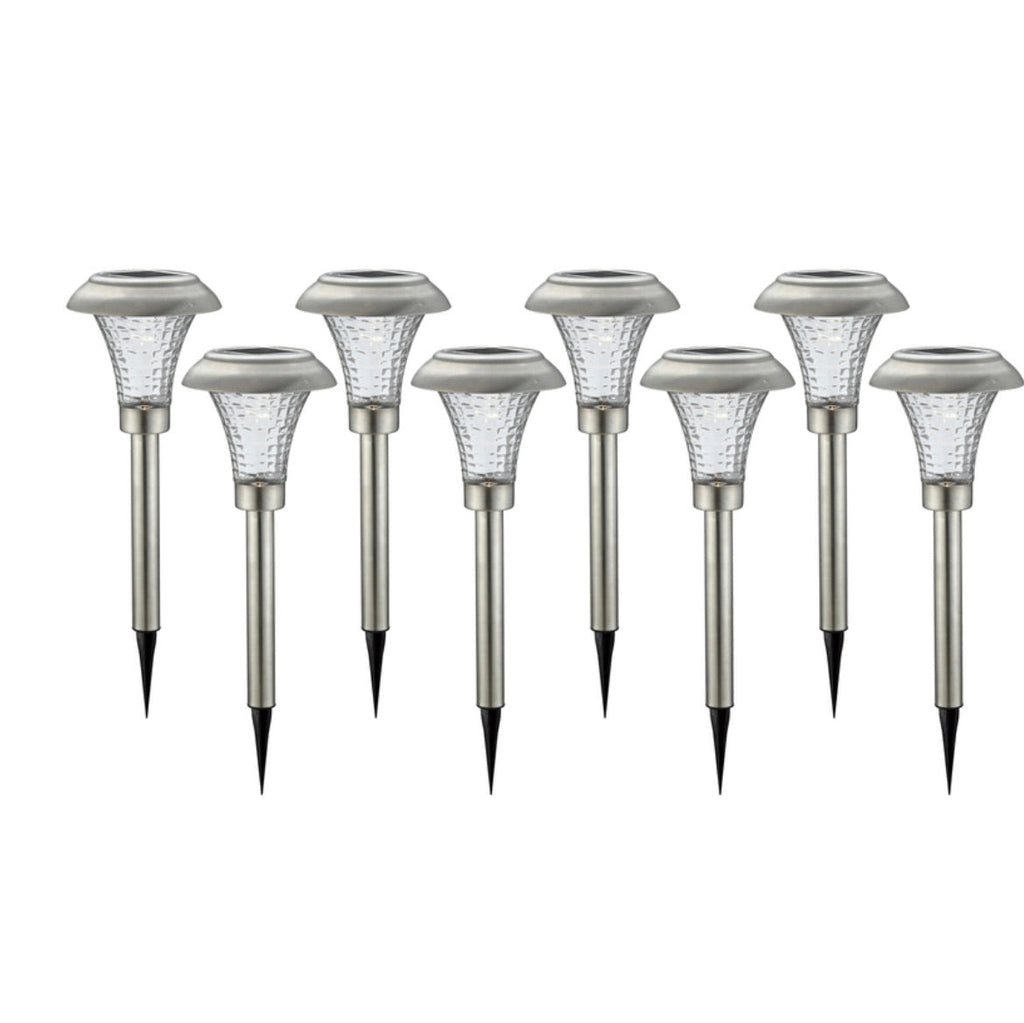Patriot Silver Solar Powered LED Pathway Light  (Pack of 16 )
