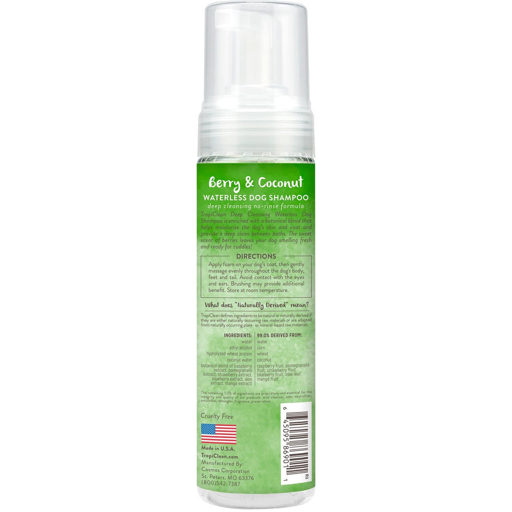 Tropiclean Berry and Coconut Dog Waterless Shampoo (7.4oz)