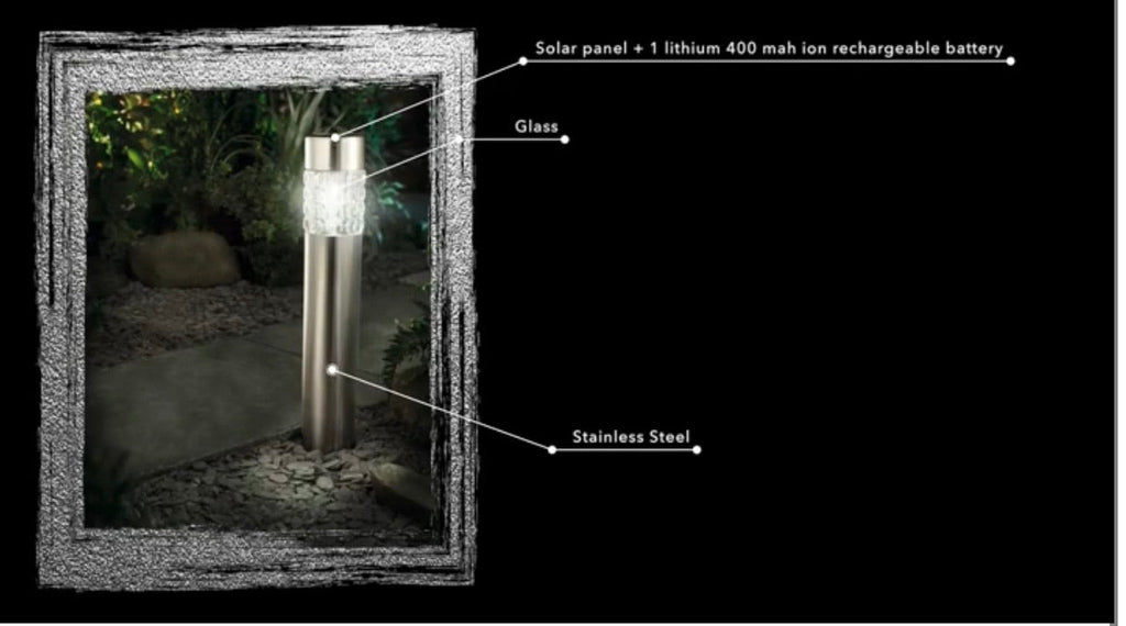 High End Modern Stainless Steel Solar Powered LED Bollard Pathway  Light -15 Pack