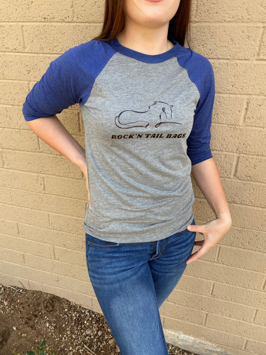 Blue/Grey Baseball Tee