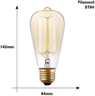 48Ft Pro Vintage Edition Plug-In Outdoor Heavy Quality 40W Commercial String Lights-15 Bulbs