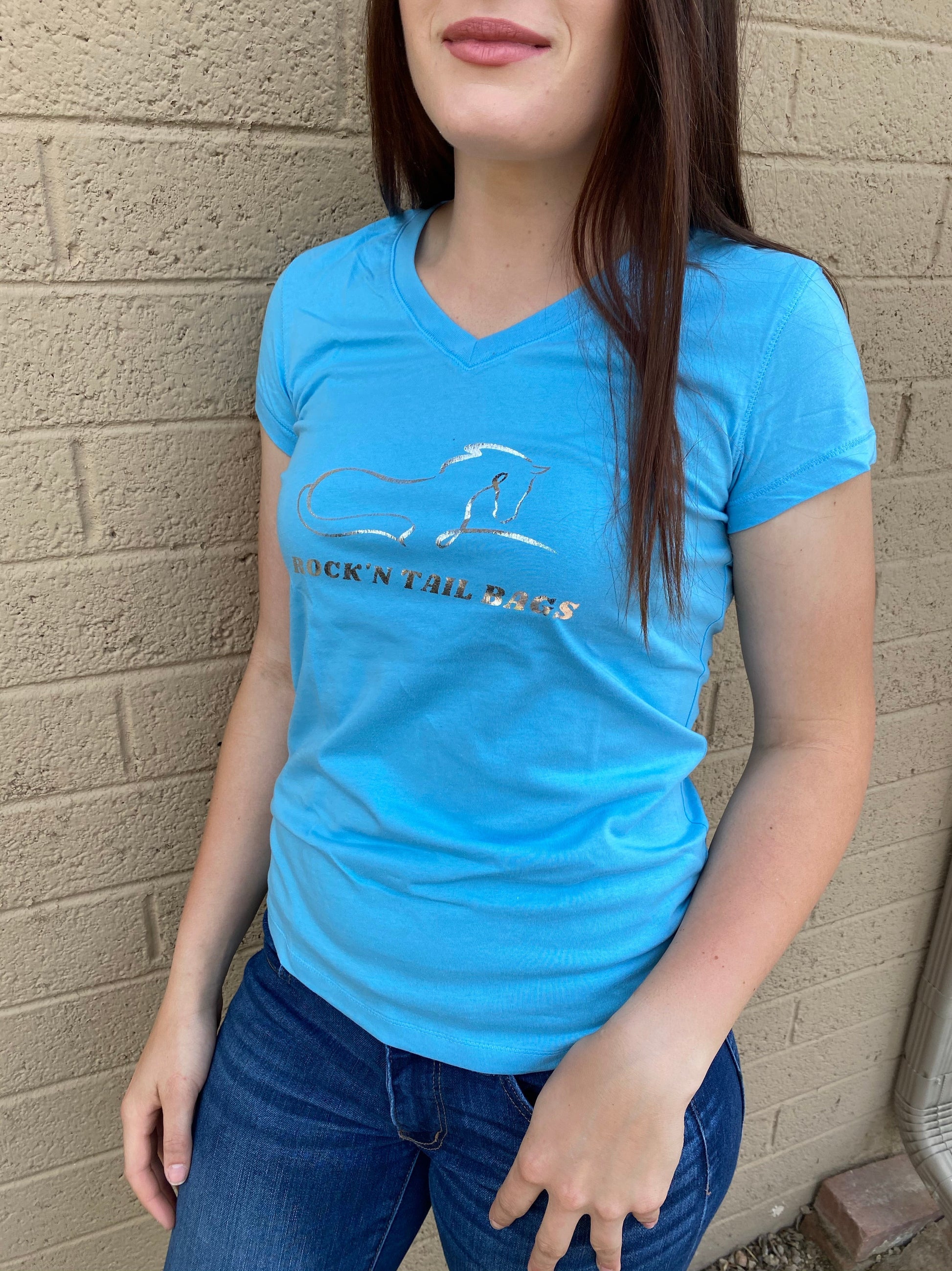 Blue V-Neck Tee