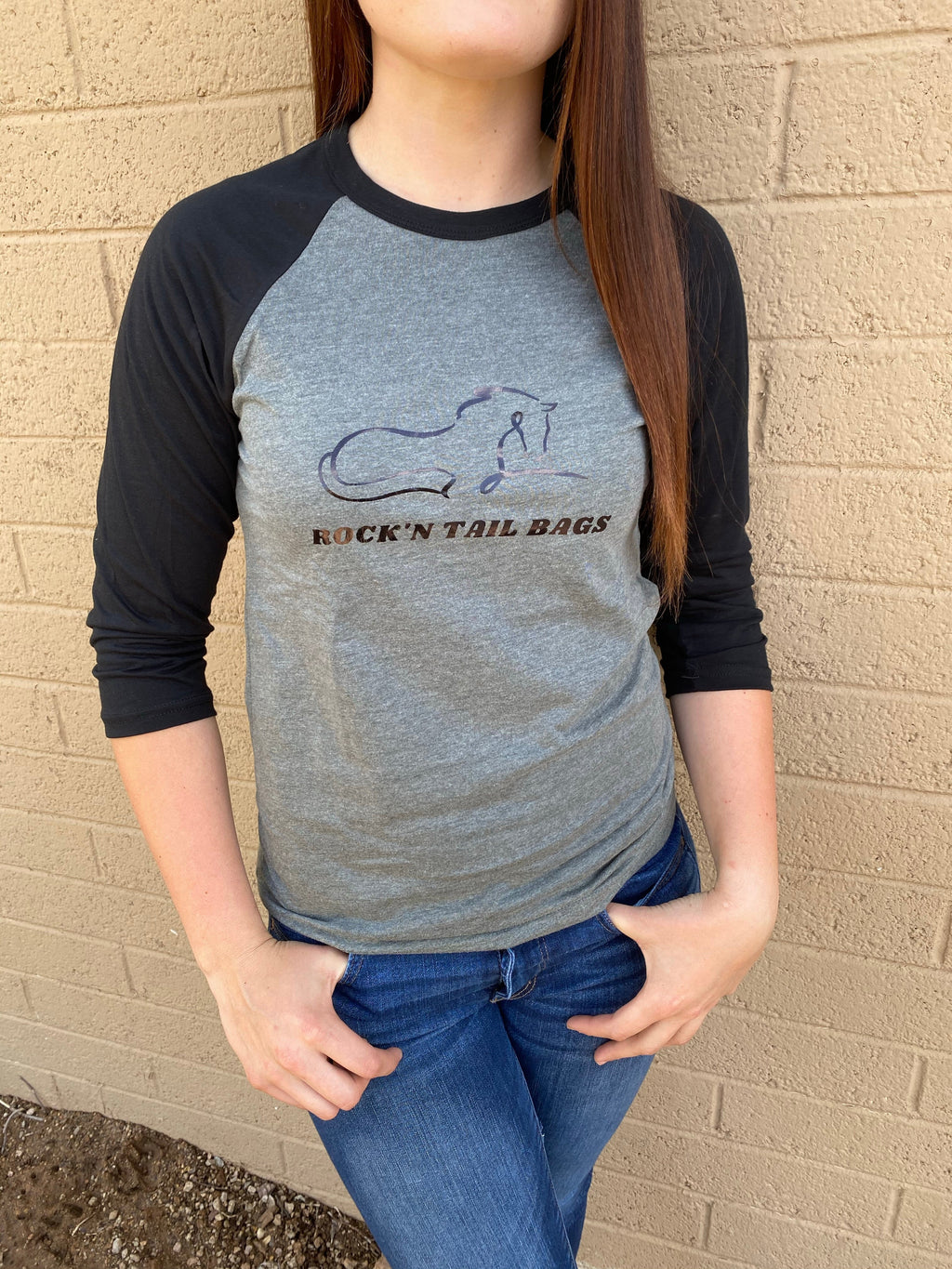 Black/Grey Baseball Tee