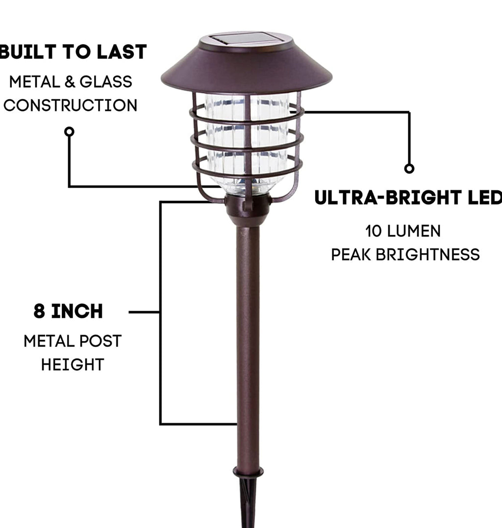 Smartyard Solar LED Large Pathway Lights Oil Rubbed Bronze 8-Pk
