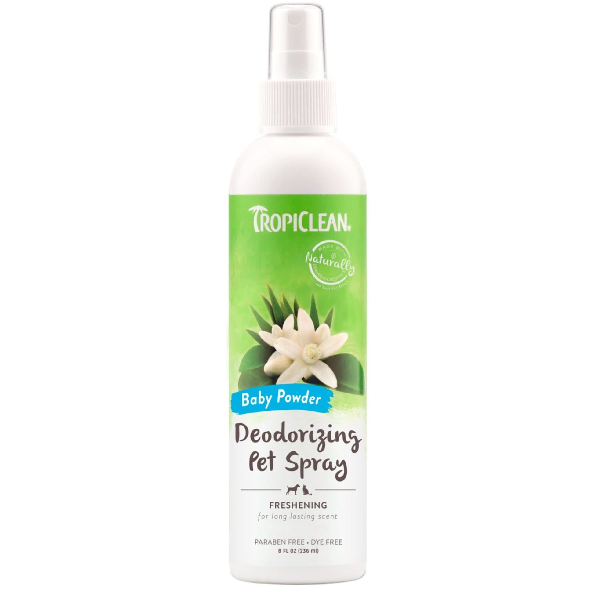 8oz Tropiclean Pet Deodorizer Spray Baby Powder