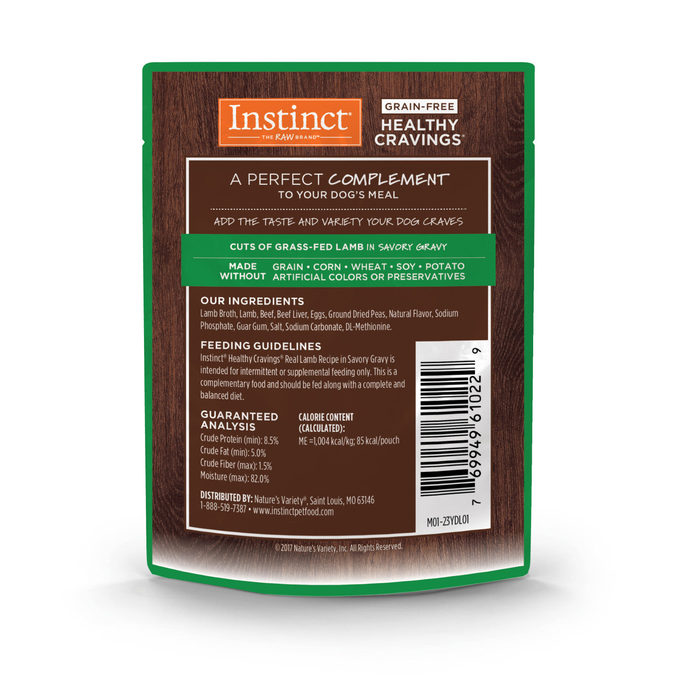 Instinct Healthy Cravings Lamb Dog Food Pouch (3oz)