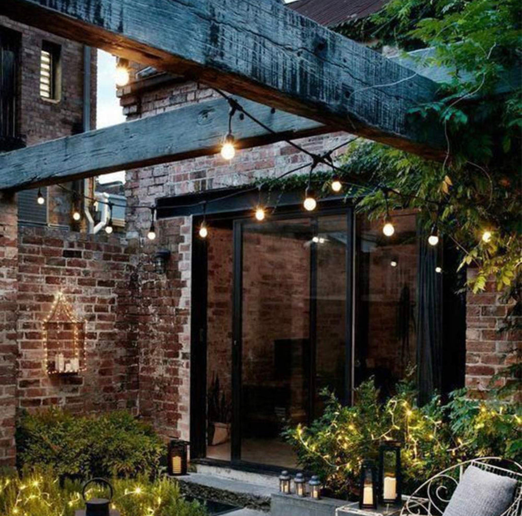 48Ft Solar Powered String Lights Waterproof LED Hanging Edison Bulb Lights with 15 Bulbs