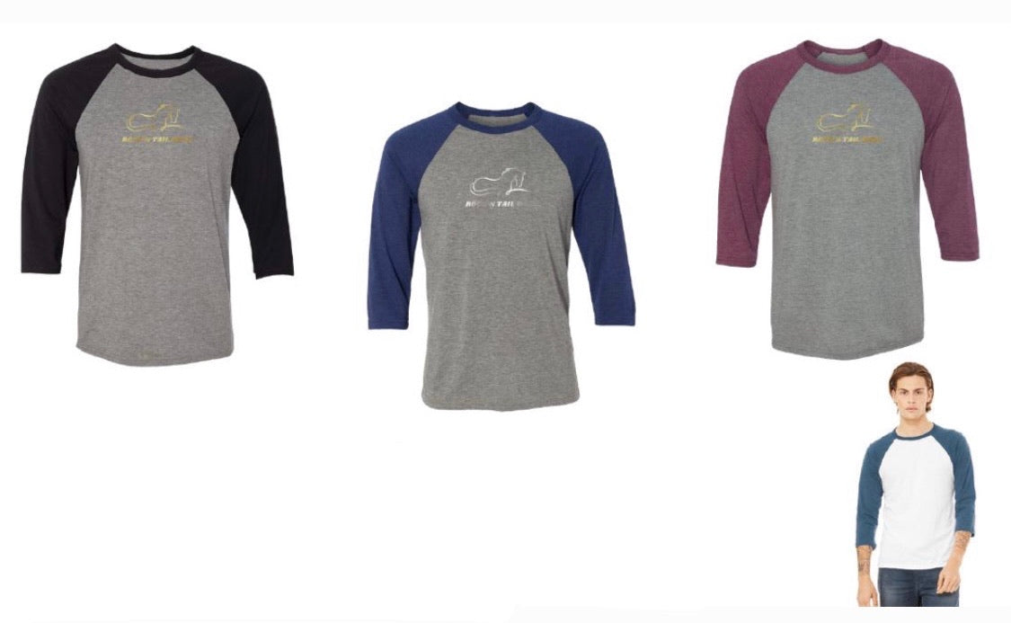 Wine/Grey Baseball Tee