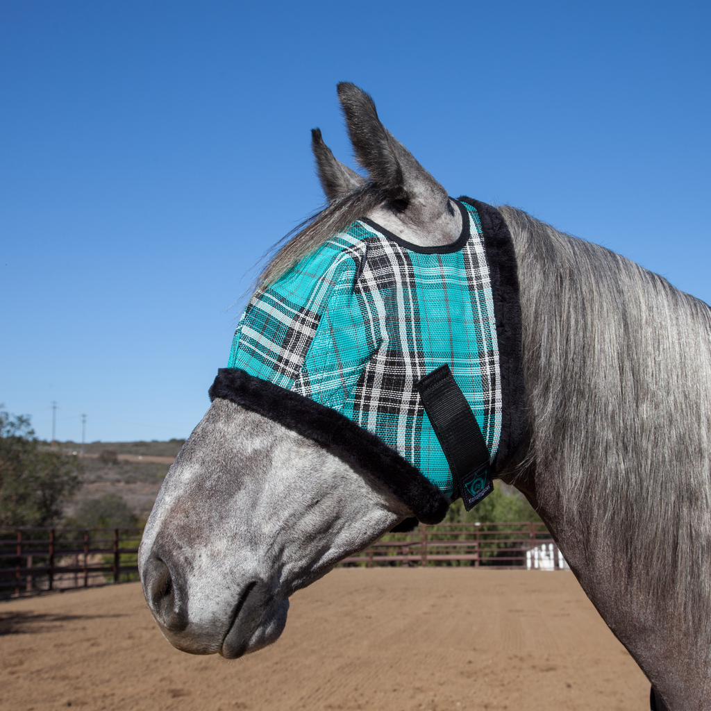Fly Mask with Fleece Trim & 73% UV Protection - Open Top Design