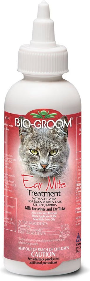 Bio-Groom Medication for Ear Mites for Dogs & Cats, 4-fl oz bottle - CLEARANCE