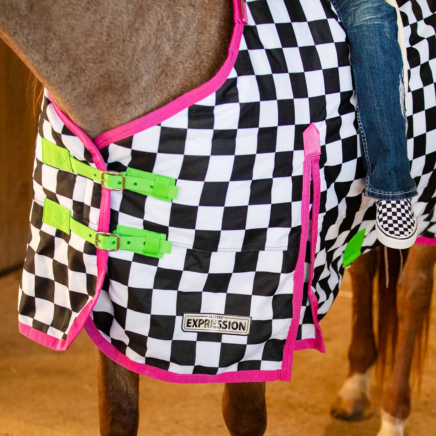 Jeffers Expression 1200 Denier Standard Neck Turnout Horse Blanket, 240 Gram